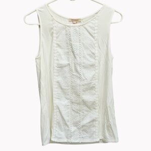 NWT Skies are Blue Airier Woven Lace Front Knit Top Size Small